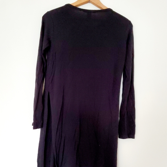 Forever 21 black long-sleeve tunic split t-shirt - Picture 8 of 9